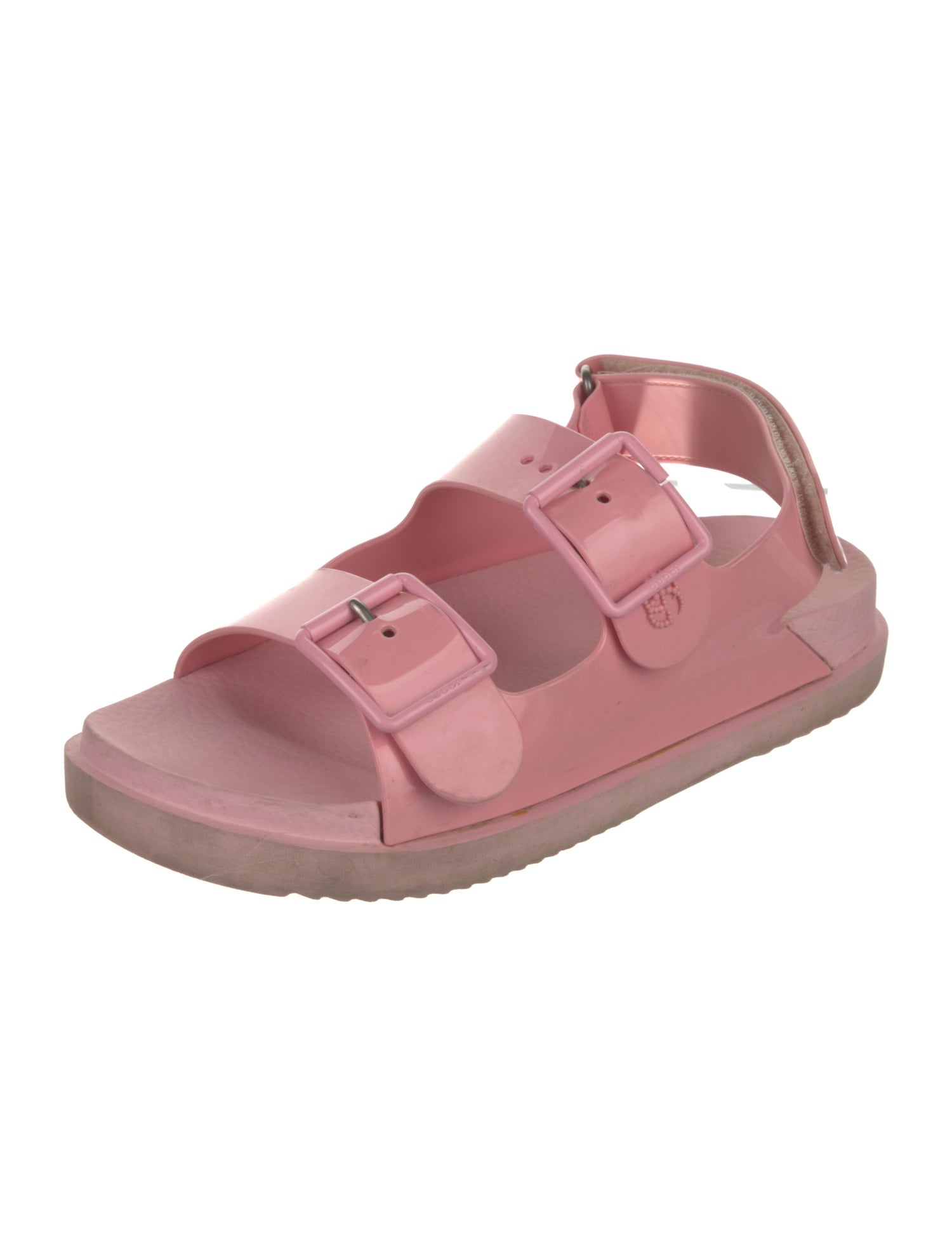 Gucci Double G Logo Rubber Slingback Sandals